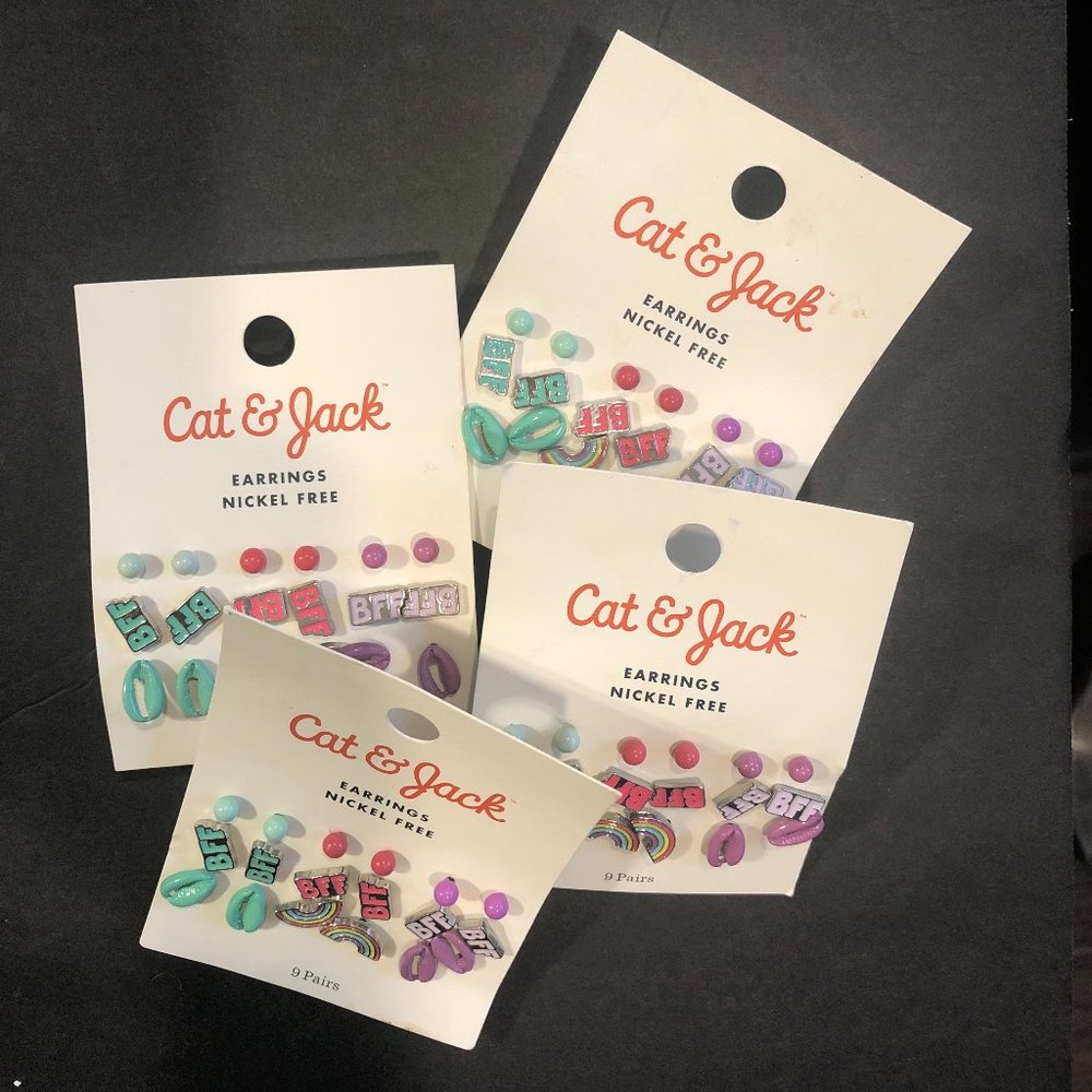 Cat & Jack Nickle Free Earrings (9 Pairs) - Picture 1 of 1